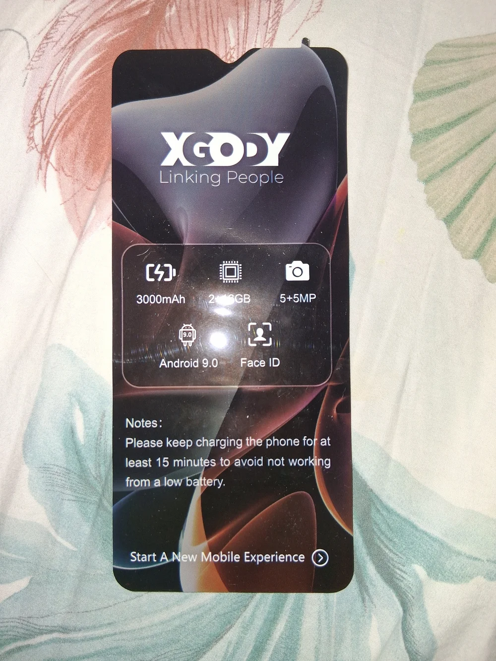 Smartphone with Clear Protective Case - Blue
